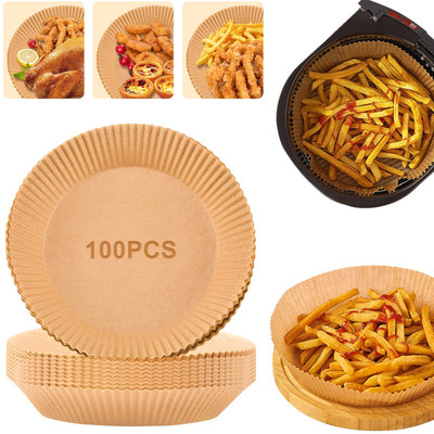cloudmall shop 100Pcs Disposable Paper Liner, Non-stick, Baking Paper & Oil-proof Paper Air Fryer(500 ml)