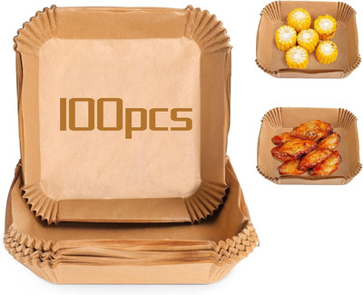KAULDVISHE 100pcs Air Fryer Disposable Paper Liner Liners Baking Paper for Food Grade Air Fryer(50 L)