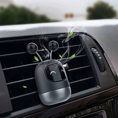MANIBAM IMPEX Car air Freshener Cute Robot Design for Any Car Interior decoration Portable Car Air Purifier(Black)
