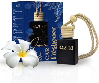 Bazuki Jasmine Fragrance Car Air Freshener, Natural Essential Fragrance Oils Portable Car Air Purifier(Black)