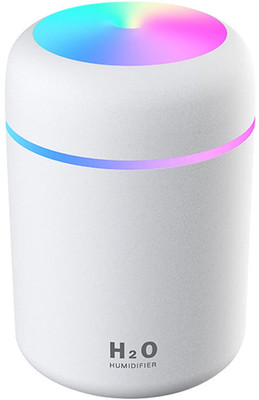 SS Art Land H2O Mini Portable Cool Mist Humidifier with LED Light Portable Room Air Purifier(White)