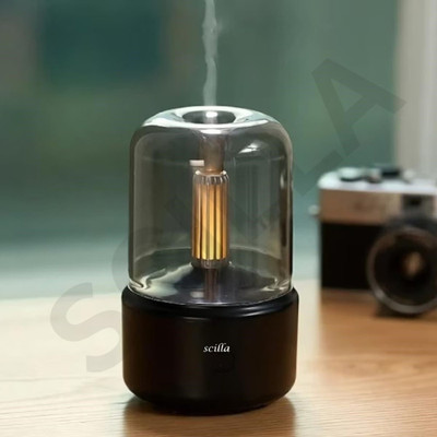 DONDA 2 in 1 Table Lamp and Air Humidifier - Aromatherapy, Candlelight Portable Room Air Purifier(Black)