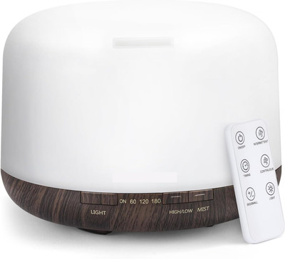 MANDANKA 500ML Wood Grain Diffuser Ultrasonic Aromatherapy Essential Oil Diffuser Portable Room Air Purifier(Being)