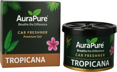AuraPure Premium Car Air Freshener Gel with Tropicana Fragrance | Portable Car Air Purifier(Green)