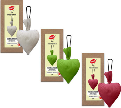 RunBugz Camphor Heart Air Freshener With Fragrance Natural, Lemongrass & Rose Car Air Purifier(Multicolor)