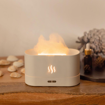 Scilla Flame Humidifier for Bedroom with Flame Light, Desktop Humidifier Portable Room Air Purifier(Multicolor)