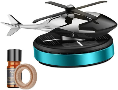 MIKANIX Solar Powered Rotating Air Freshener | Perfume | Helicopter Design | Car & Home Portable Car Air Purifier(BLACK)