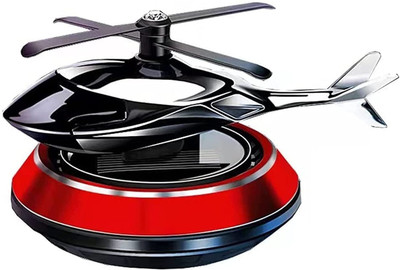 Auto Freak Metal Helicopter Solar Energy Car Air Perfumes and Freshener With Oil Bottle Portable Car Air Purifier(Red)
