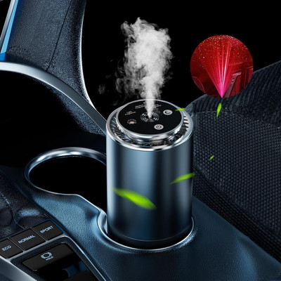 Supreno Car Air Freshener, Rechargeable Car Air Freshener Diffuser with Light Projector Portable Car Air Purifier(Black)