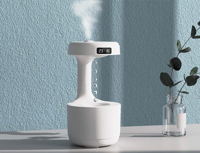 WunderVoX Anti-Gravity , LED 24-Hrs Time Display-Portable for Bedroom Portable Room Air Purifier(White)