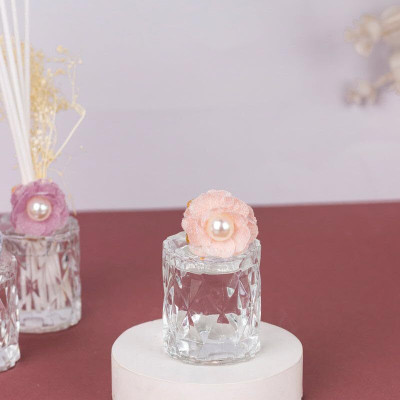 The June shop Dainty Diamond Reed Diffuser Natural Fragrance for Charming Rose Portable Room Air Purifier(White)