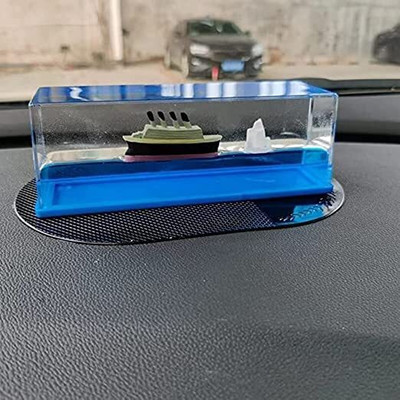 Gorkha Enterprises Liquid Wave Adventure Cruise - Floating Ship Decoration Portable Car Air Purifier(Transparent, Blue)