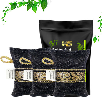 Mini Storify Natural Activated Charcoal Air Purifier 75g (Pack of 3) Odor & Moisture Absorber Portable Car Air Purifier(Black)