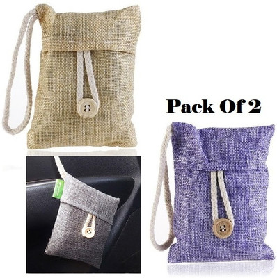 AirSoft 2 -Bamboo Activated Charcoal Bag Air Purifying Bag, Used Shoe &Closet Deodorizer Portable Car Air Purifier(Multicolor)