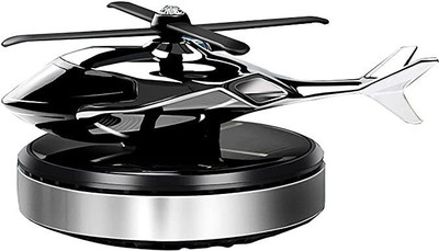CARTMAN Car Essential Oil Diffuser Solar Helecopter Car Wooden Base Fragrance Portable Car Air Purifier(silver)