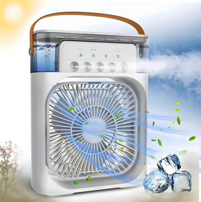 sufi Portable Air Cooler & Humidifier – USB Desk Fan with 3 Speeds, 5 Spray Modes, 7 LED Night Light, Personal Room & Office AC USB Air Cooler, USB Fan(White)