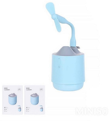 AKR Powerful USB Mist Humidifier with fan 220ml for Bedroom, Car, Office Cabins Room Portable Room Air Purifier(blue)