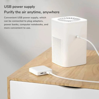 EENUS Air Purifier USB-Powered for Car, Home, and Office - Air Solution Portable Car Air Purifier(White)