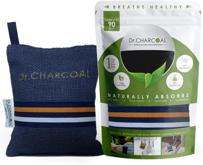 Dr. CHARCOAL Car Air Purifier Bag to remove Bad Smell & Moisture (Modish Neel, 200g) Portable Car Air Purifier(Blue)