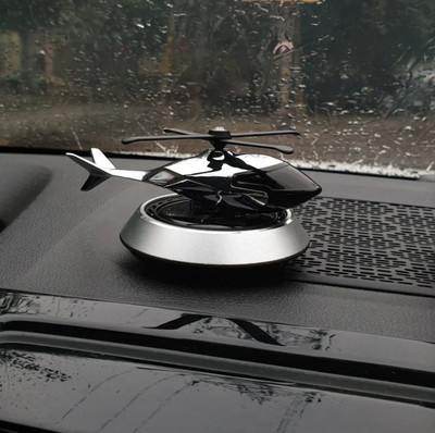 CARMOD Helicopter car Solar Perfume air freshener Rotating Dashboard Accessories (Grey) Room Air Purifier(Black)