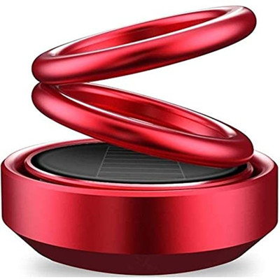 COSMOGEAR Car Dashboard Air Freshener Diffuser Perfume Solar Energy Auto Rotating Ring Portable Car Air Purifier(Red)