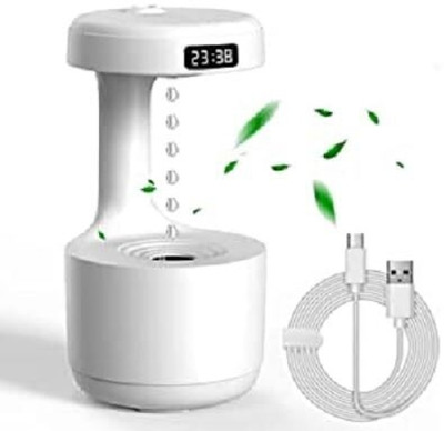 WunderVoX Desktop Humidifier Low Noise 800Ml Antigravity Water Drop Night Light Portable Room Air Purifier(White)