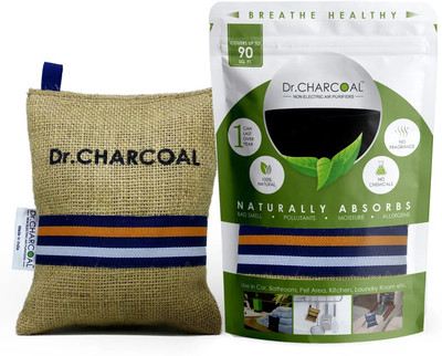 Dr. CHARCOAL Car Air Purifier Bag to remove Bad Smell & Moisture(Modish Kahki, 200g) Portable Car Air Purifier(Beige)