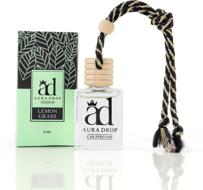 AD Aura Drop Lemon Grass Car Freshener Diffuser Car Freshener Hanging/Car Perfumes (10 Ml) Portable Car Air Purifier(Whiite)