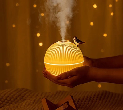 Jiya Enterprise Portable USB 330ml Cool Mist Humidifiers Colorful Light Mini 3d Moon Lamp Portable Room Air Purifier(White)