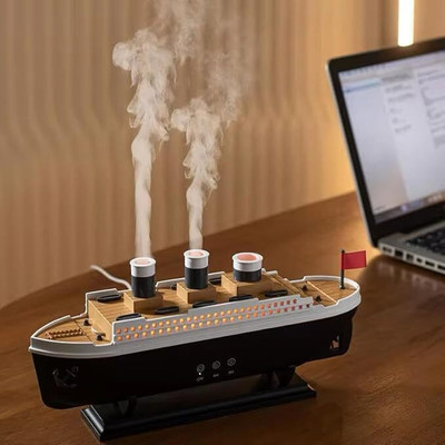 kawaiikingdomggn Jellyfish Aroma Diffuser Ship Design |Color Changing Light|Cool Mist Humidifier Room Air Purifier(Black)