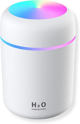 BudgetCart H2O Mini Air Humidifier with LED Night Light | Portable USB Cool Mist Portable Room Air Purifier(White)