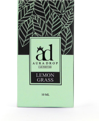 AD Aura Drop Lemon Grass Diffuser Set (LEMON GRASS) Car Freshener Hanging Perfumes Long Lasting Fragrance(10ml)(10 ml)