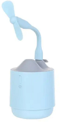 AKR USB Mist Humidifier with fan 220ml for Bedroom, Car, Office Cabins Portable Room Portable Room Air Purifier(blue)