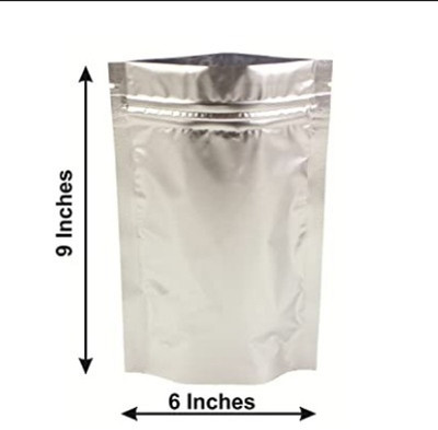 GOENKA Resealable Aluminium Air Tight Pouch(Silver Pack of 100)