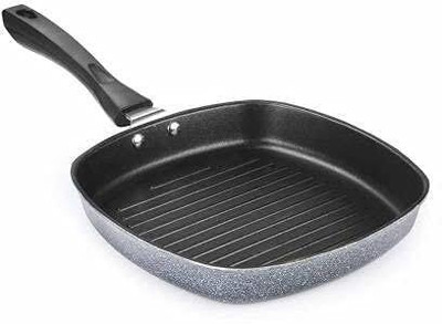 OSHD Granite Grill Pan 24 cm diameter 1 L capacity (Aluminium, Non-stick, Induction Airfryer Grill Pan