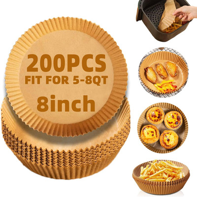 ZOVISU 200Pcs Parchment Paper Airfryer Tray