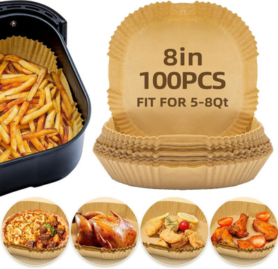 KESOL 100 Pcs Square Air Fryer-Paper Disposable Paper Liner, Baking Paper & Oil-proof Airfryer Tray
