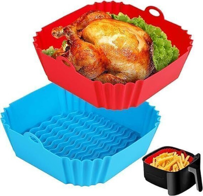 Naridream Air Fryer Silicone Pot 8.2'' Non-Stick Silicone Air Fryer Liners, Reusable Airfryer Tray