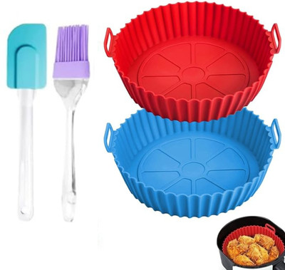 LIJIE 2 Pcs Silicone Tray Bundle – Family Size Airfryer Tray