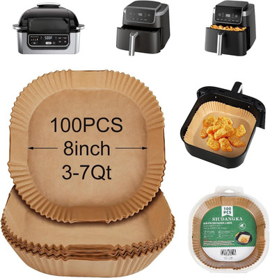 KESOL 100 Pcs Square Air Fryer-Paper Disposable Paper Liner, Baking Paper & Oil-proof Airfryer Tray