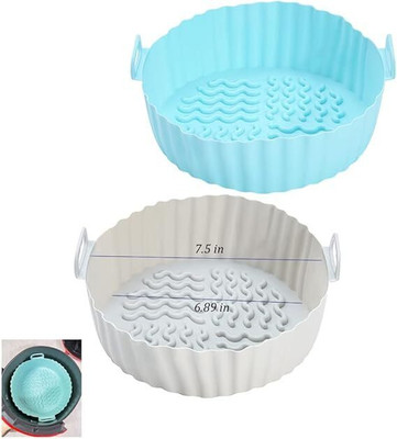 ZOVISU Silicone Air Fryer Basket Liners,3Pcs Reusable Air Fryer Silicone Pots Airfryer Tray