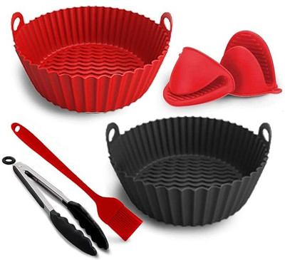 ZOMBULA Air Fryer Silicone P2 2 PCS AIR FRYER TRY, 1 SET OIL BRUSH . Airfryer Tray