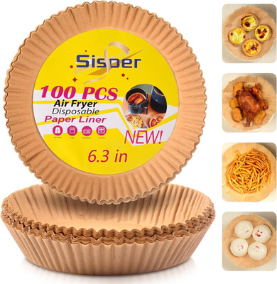 ITUSHA 100Pcs Disposable Paper Liner, Non-stick, Baking Paper & Oil-proof Paper Air Fryer(500 L)