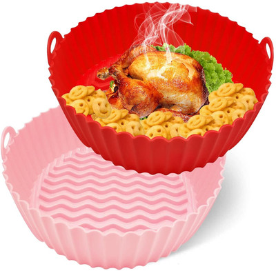 Vamigo Round Air Fryer Silicone Tray 8 Inch (Multicolor) Airfryer Tray