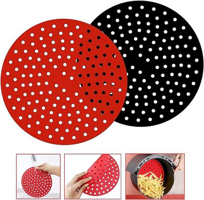 msenterprise Silicone Air Fryer Liners Non Stick Easy Clean Air Fryer round 2 pcs Airfryer Tray