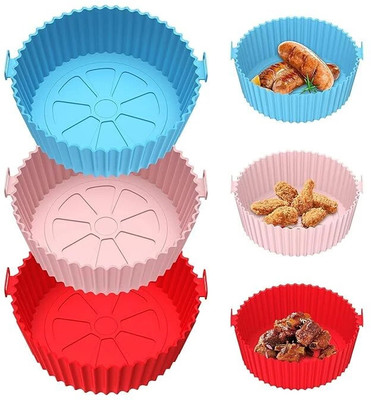 Vamigo Round Air Fryer Silicone Tray 8 Inch (Multicolor) Airfryer Tray