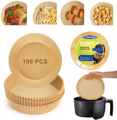 OTIFO Air Fryer Disposable Paper Liners Round Non-Stick Parchment Paper(100PCS, 8inch) Airfryer Tray