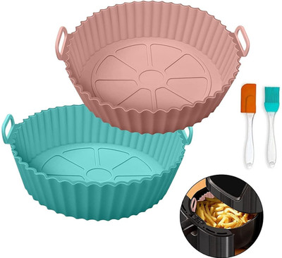 LIJIE Pack of 2 Upgrade Your Fryer Game with Silicone Airfryer Tray