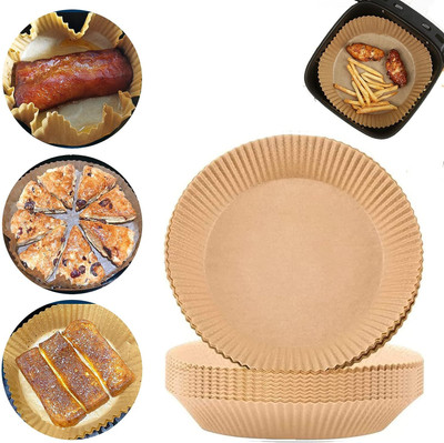 SANCORP 100pc Air Fryer Disposable Paper, Non-Stick Paper, Oil-Proof & Water-Proof Airfryer Tray