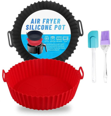 LIJIE 2 Black and red Housewarming Silicone Fryer Liner Airfryer Tray